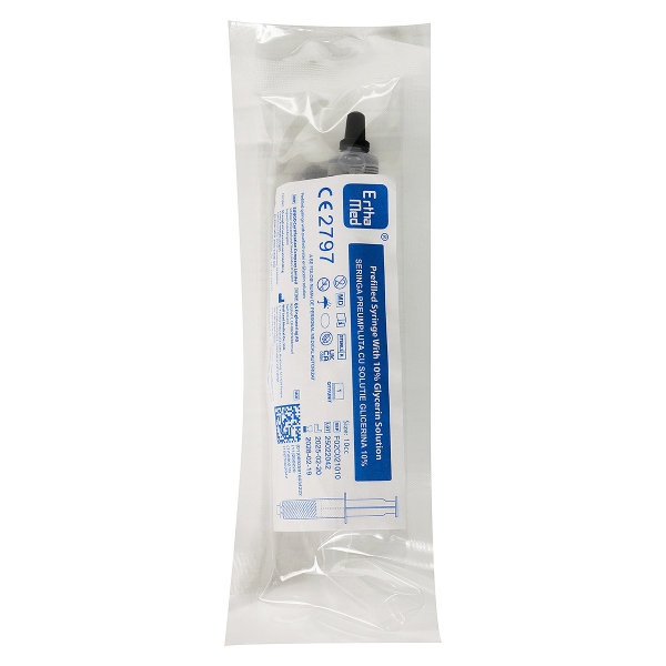 Seringa 10 ml Pre-umpluta cu Solutie de Glicerina 10%