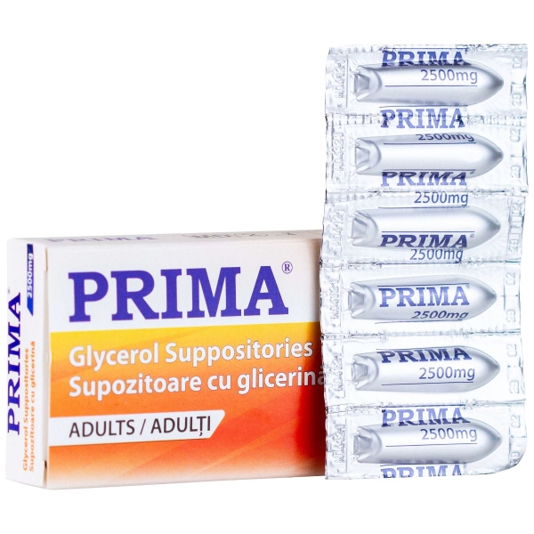 Supozitoare cu Glicerina pentru Adulti - 2500 mg - 12 bucati