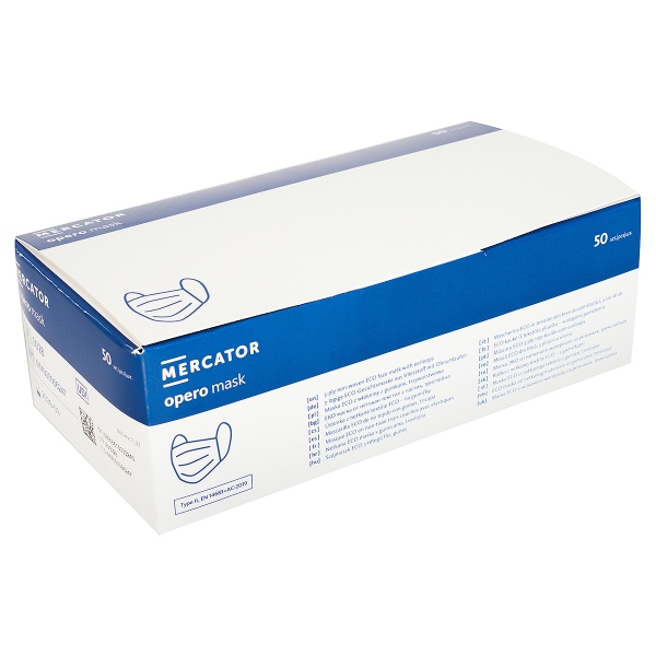 Masti Chirurgicale 3 Straturi cu Elastic - Albe - 50 buc