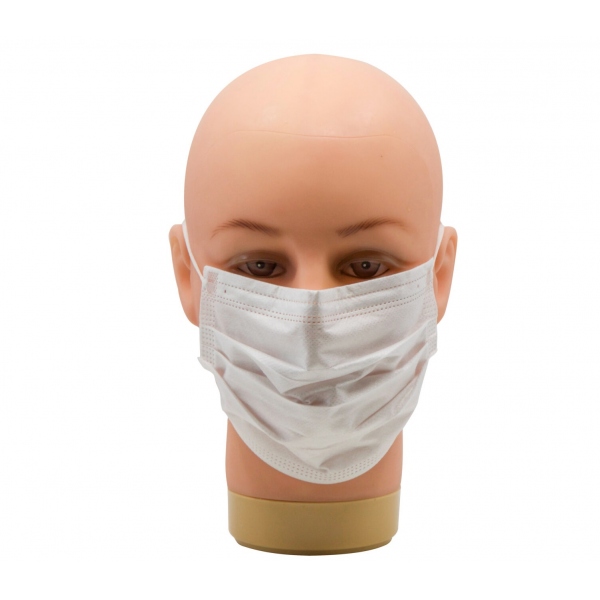 Masti Chirurgicale 3 Straturi cu Elastic - Albe - 50 buc