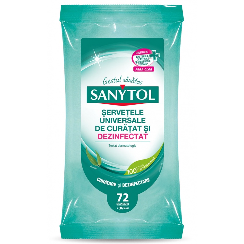 Sanytol - Servetele Dezinfectante Multisuprafete - 72 buc