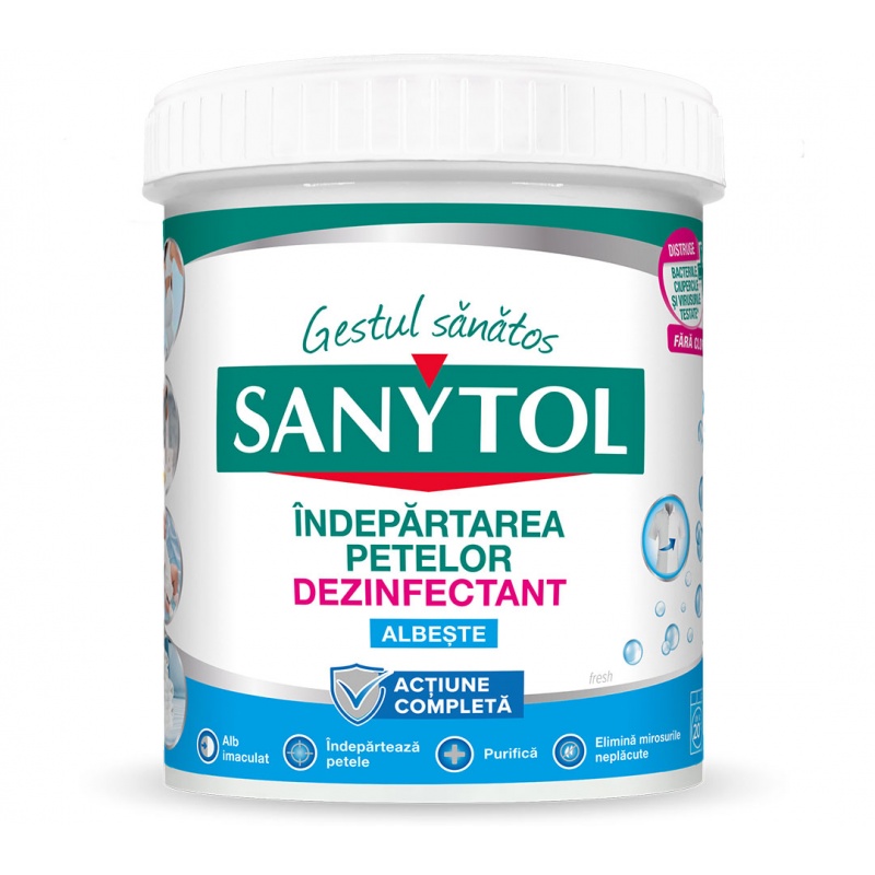 Sanytol - Dezinfectant pudra Indepartarea petelor - Haine Albe - 450 grame