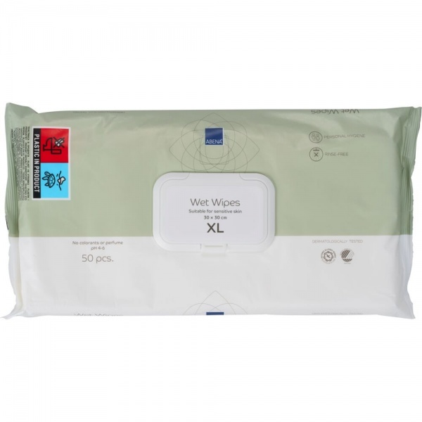 Abena - Servetele umede incontinenta - XL 30 x 30 cm - 50 buc