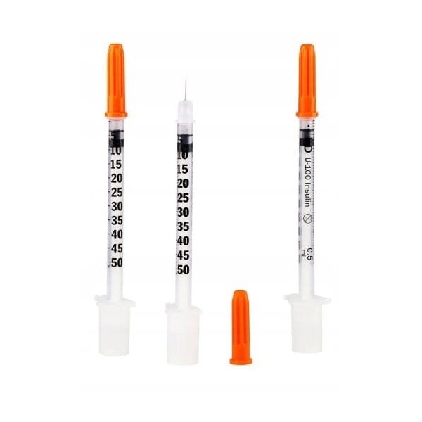 Seringi insulină Embecta Micro-Fine Plus 0,5 ml U100, ac 0,30 x 8 mm – 100 buc 2