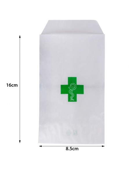 Pungi din Hartie pentru Farmacie - S ( 16 x 8.5 cm ) - 100 buc
