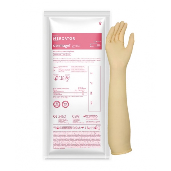 Manusi chirurgicale sterile din latex Dermagel Gyno - marimea 7.5 (M) - 1 pereche