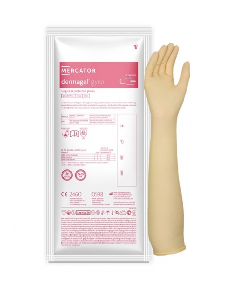 Manusi chirurgicale sterile din latex Dermagel Gyno - marimea 8.5 (L) - 1 pereche
