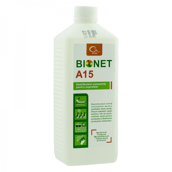 Dezinfectant suprafete BIONET A15 - 1 litru concentrat