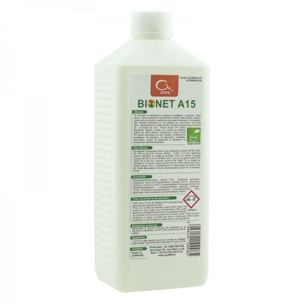 Dezinfectant suprafete BIONET A15 - 1 litru concentrat 2