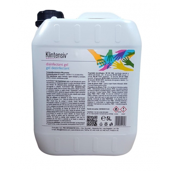 Klintensiv - Gel dezinfectant pentru maini - 5 litri