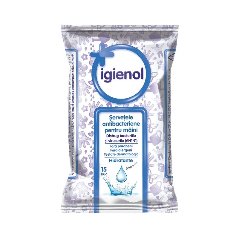 Igienol Servetele Umede Antibacteriene - 15 buc