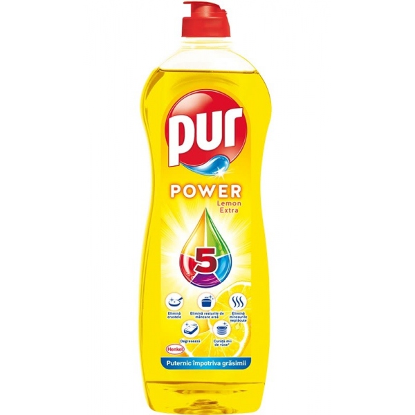 PUR Power 5 Lemon, detergent de vase - 750 ml