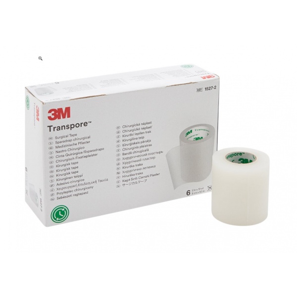 Transpore 3M - Leucoplast plastic transparent - 5 cm x 9.1 m
