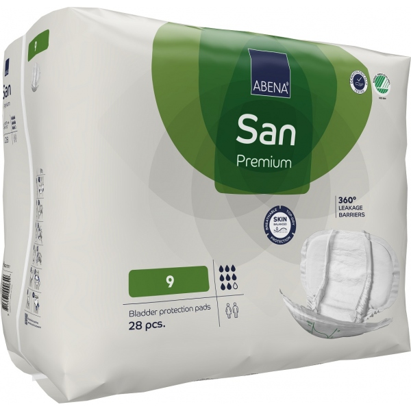 Abena San - 9 - Premium, Absorbante anatomice incontinenta - 2400 ml - 28 buc