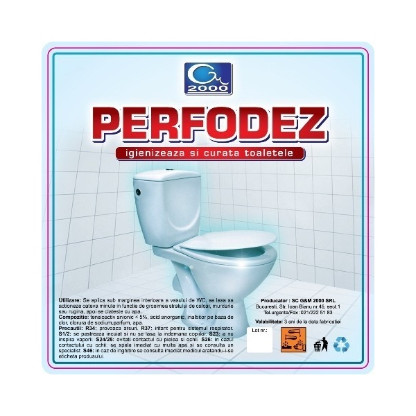 Perfodez - Detergent gel pentru toalete - 1 litru