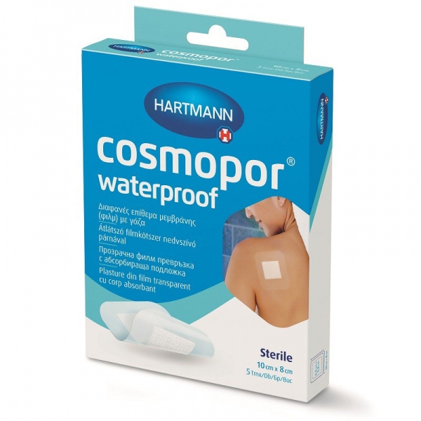 Cosmopor Waterproof - Plasture steril rezistent la apa - 10 x 8 cm - 5 buc