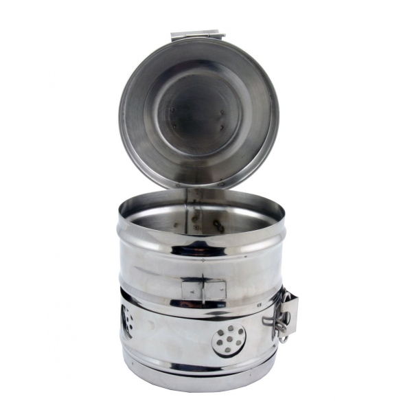 Casoleta inox cu capac sterilizare intrumentar medical - 10 x 10 cm 2