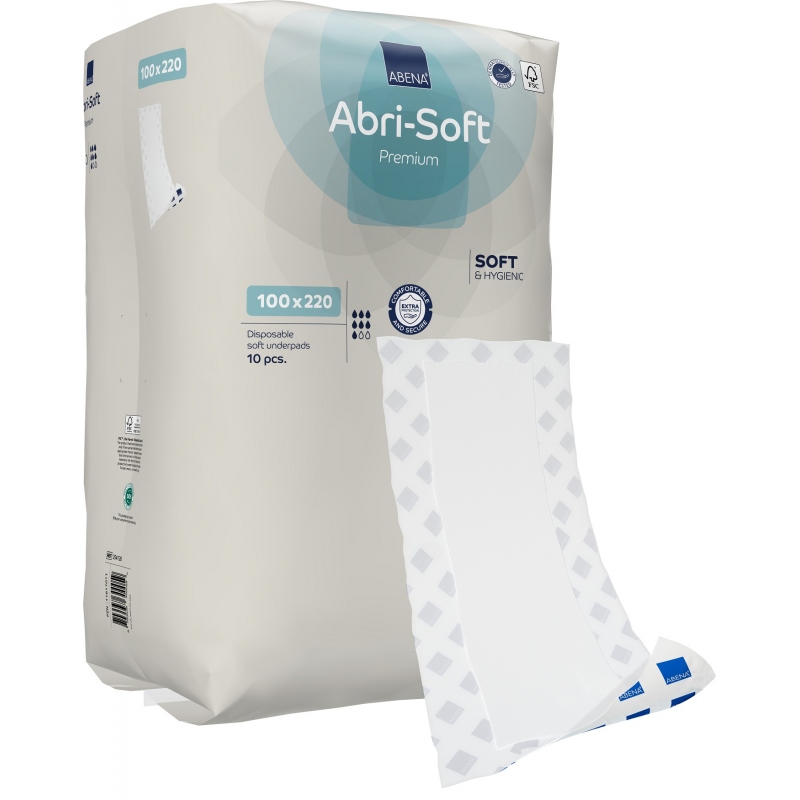 Abri Soft - Aleza premium absorbtie 4500 ml - 220 x 100 cm - 10 buc