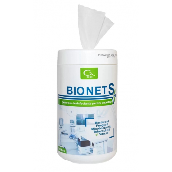 Bionet S - Servetele dezinfectante suprafete - 150 buc