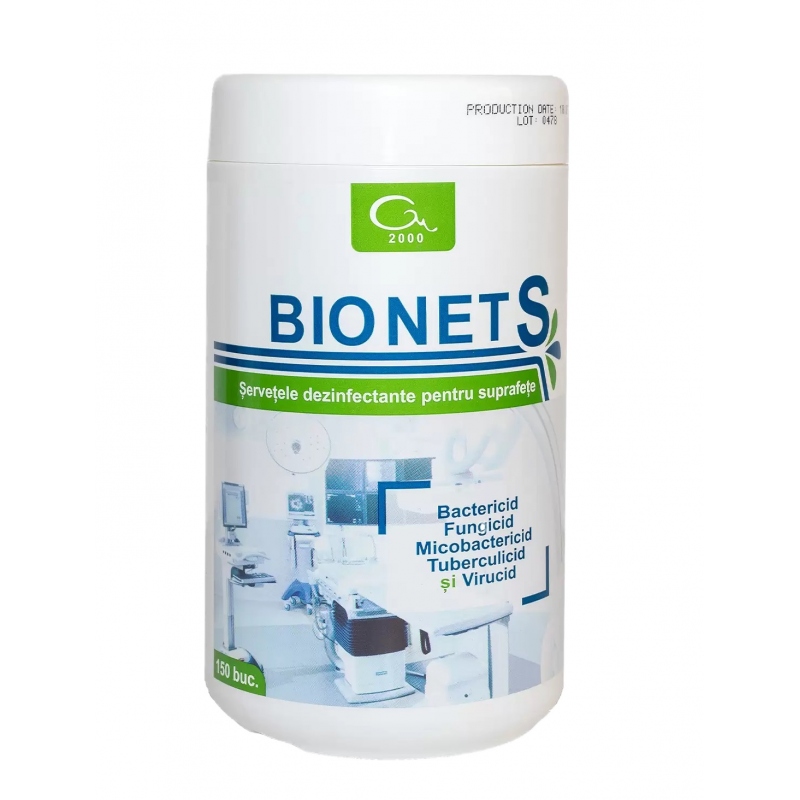 Bionet S - Servetele dezinfectante suprafete - 150 buc