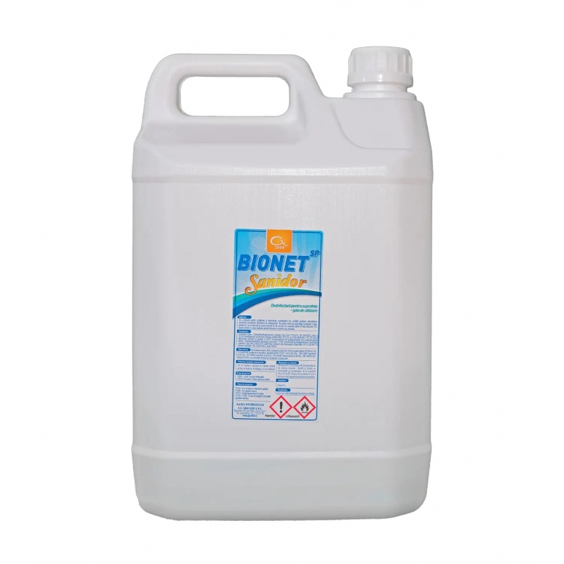 Bionet Sanidor - Valmiiksi valmistettu kosketusdesinfiointiaine - 5 litraa