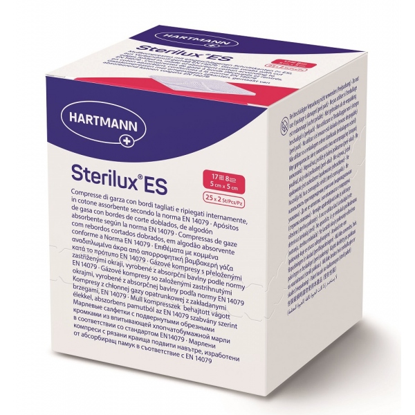 Sterilux ES - Comprese tifon sterile - 5 x 5 x 8 straturi - 50 buc